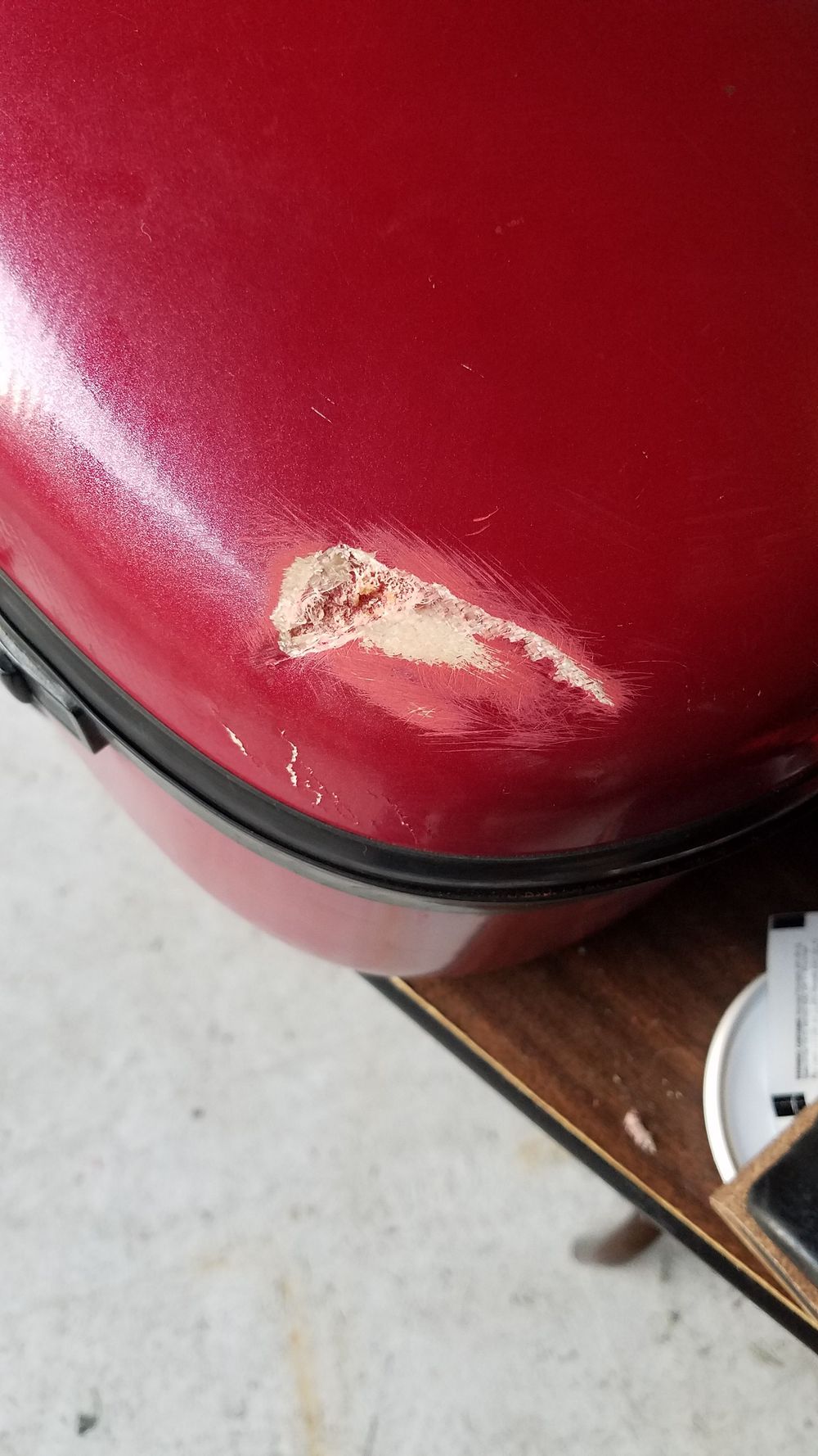 Brack cello case repair, photograph 2